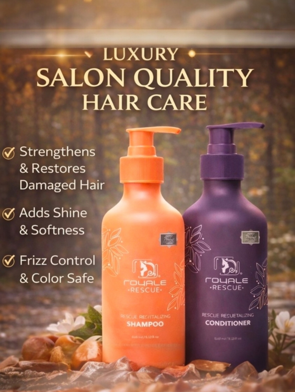 Royale Rescue Luxury Shampoo And Conditioner Bundle Premium Salon Brand $150 Val - Picture 5 of 7